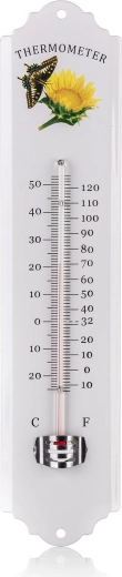 Metal wall thermometer 30 cm with dual scale
