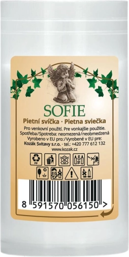 Replacement paraffin grave candle white 9.5 cm