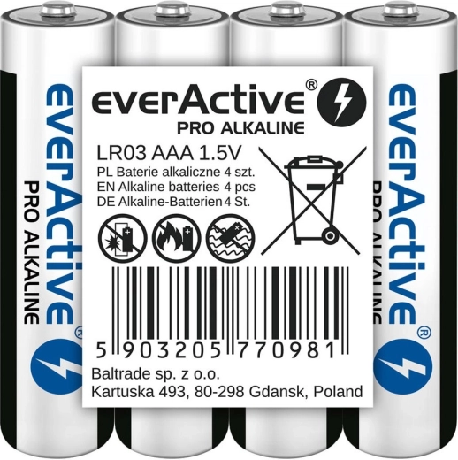 Alkaline batteries AAA everActive Pro Alkaline, 4 pcs
