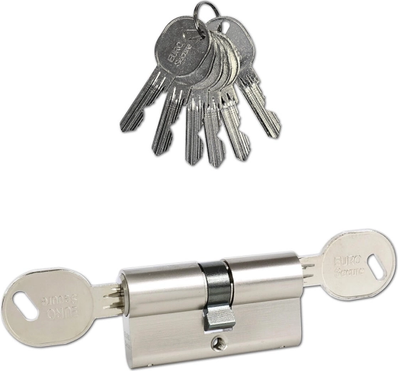 Cylindre 30/40 avec embrayage de secours, 6 clés, nickel mat RICHTER