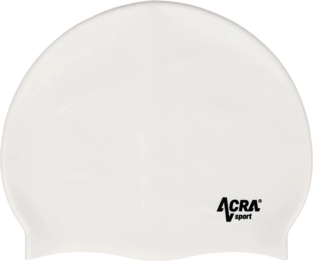 Bonnet de bain en silicone ACRA blanc - 1 pièce