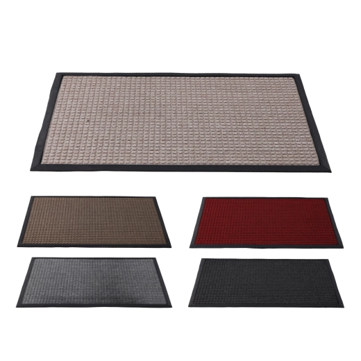 Rechthoekige deurmat van rubber en PP 60 × 90 cm, gemengde kleuren
