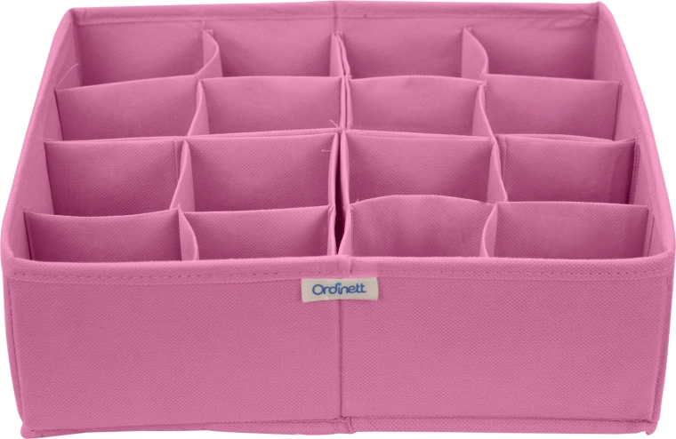 Blossom textiele lade-organizer 30,5 × 30,5 × 10 cm, 16 vakken, roze