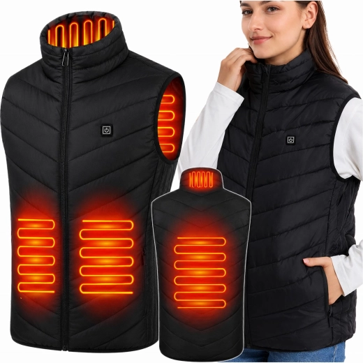 Unisex verwarmde winterbodywarmer met USB-voeding via powerbank, maat XL