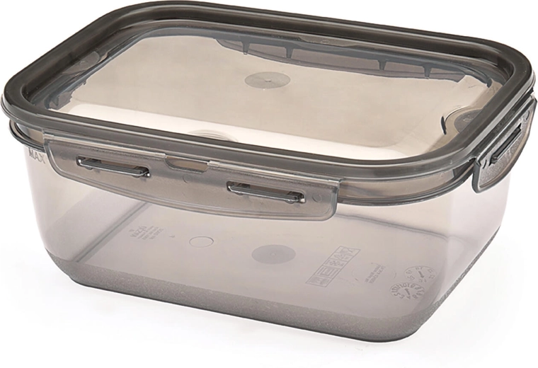 CADENZA rectangular container 2 l with click-lock closure, smoke