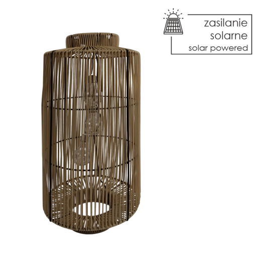 Lampion solaire LED naturel 60 cm