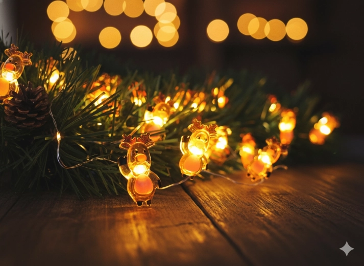 LED-lichtsnoer met hertenmotief, 20 lampjes, op batterijen