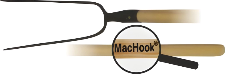 Two-prong fork with 130 cm wooden handle