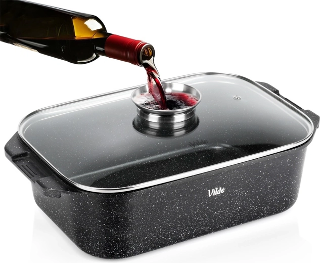 Granit-Bräter mit Deckel 7,5 l, 41 × 26 × 16 cm