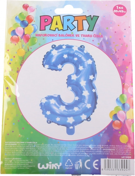 Foil balloon number 0 – Blue