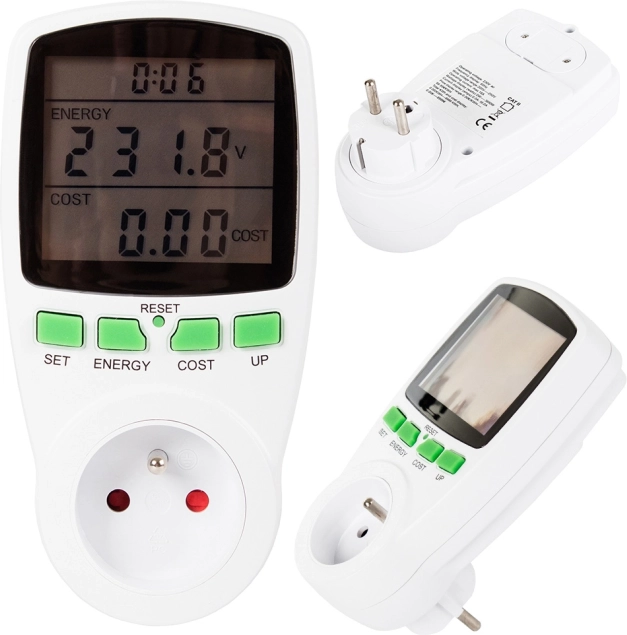 Digital wattmeter with LCD display