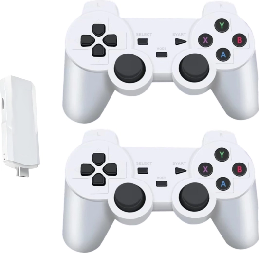 Draagbare retro gameconsole Renew Force K6 wit met 2 draadloze controllers