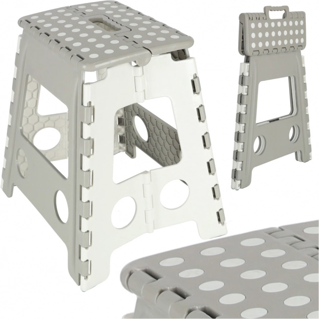 Tabouret pliant antidérapant 39 cm – gris clair