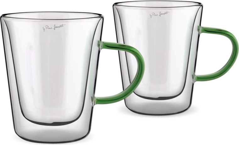 Lamart Set doppelwandiger Thermogläser für Tee 300 ml, grün, 2 Stück