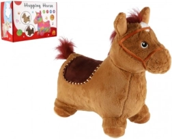 Plush bouncing horse with sounds, seat height 23 cm