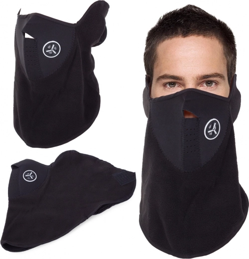 Thermoactief gezichtsmasker voor fiets en motor van neopreen en fleece