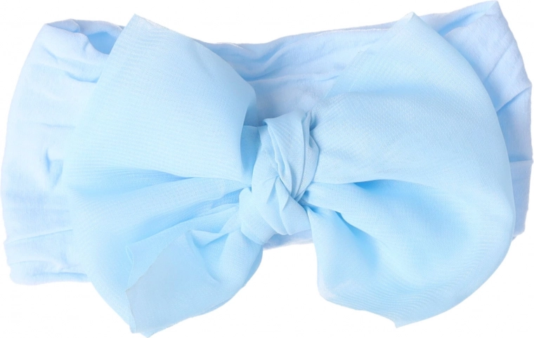 Children's headband with bow - blue, wide