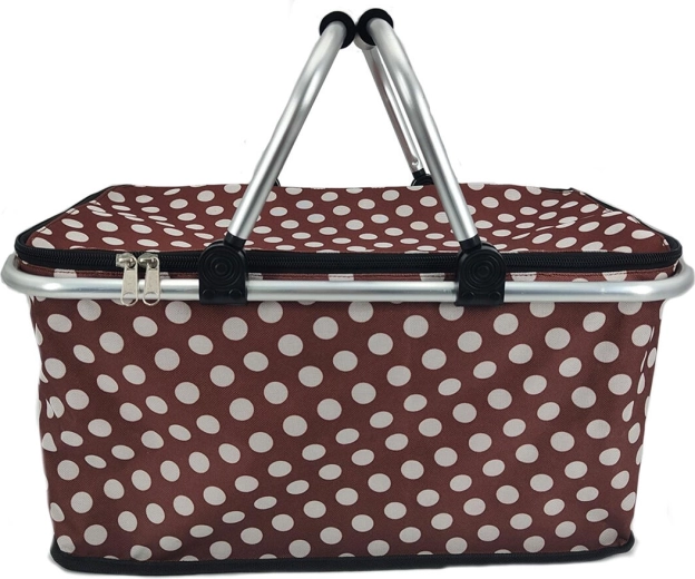 Faltbarer Picknickkorb 48 × 24 × 28 cm aus Aluminium und Polyester