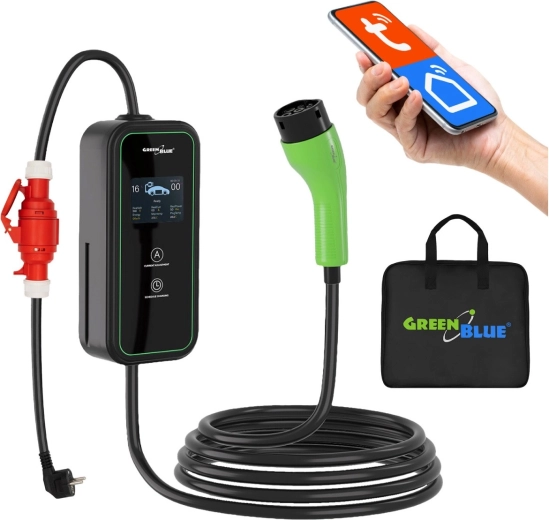Tragbares Ladegerät für Elektroautos und PHEV GreenBlue 11 kW Type 2 - 1 Stück