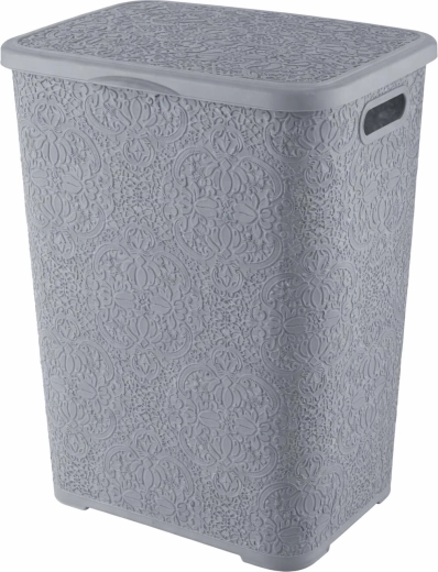 Laundry hamper 60 L plastic with light lid