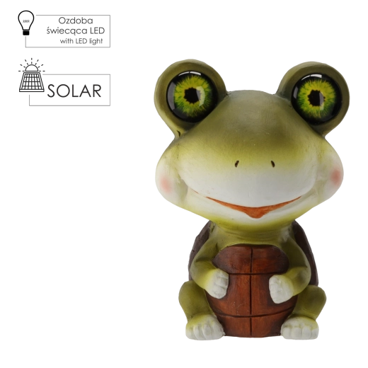 Figurine solaire de jardin tortue avec éclairage LED