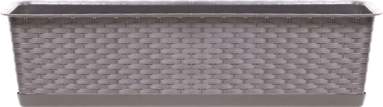 Bloembak met schotel RATOLLA Case 68,5 cm mocca