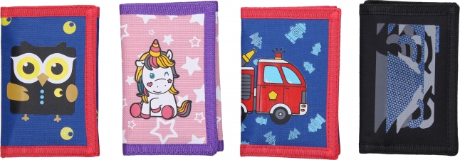 Wallet with hook-and-loop fastener 12.5 × 25 cm – mixed designs