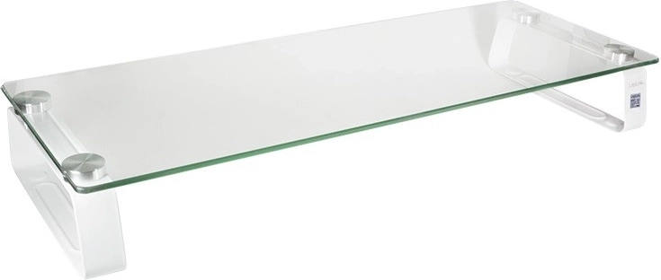 Glass monitor stand 560 × 210 mm, load capacity 20 kg