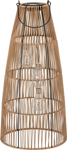 Lanterne de jardin solaire en rotin 55 cm, marron