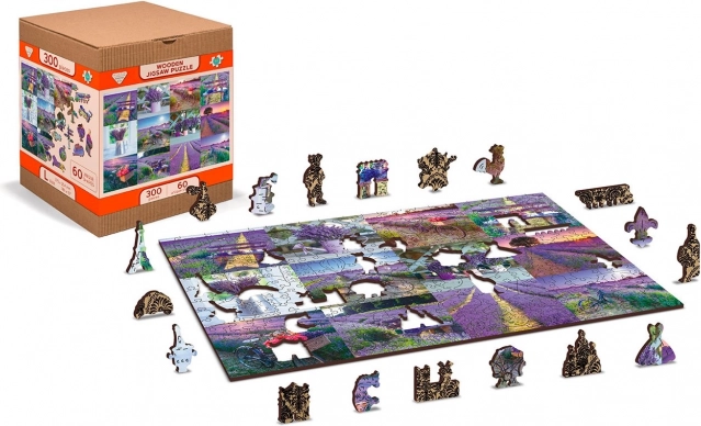 Houten puzzel WOODEN CITY Lavendel Frankrijk 2-in-1, 300 stukjes