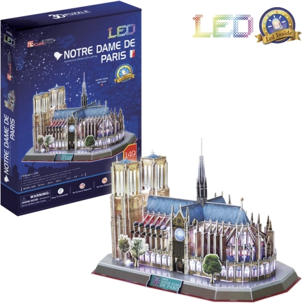 Illuminated 3D Puzzle Notre-Dame Cathedral 149 Pieces