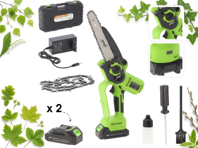 Cordless Mini Chainsaw 20 cm, 900 W, 21 V