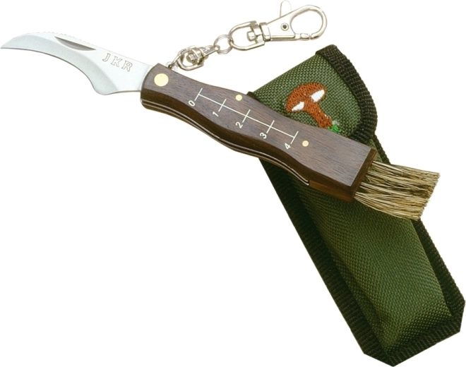 JOKER Pilzmesser klappbar 5,5 cm mit Holzgriff und Nylonetui