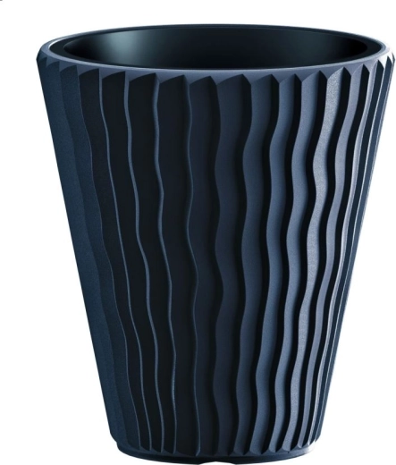 Blumentopf Sandy mit Einsatz anthrazit 29,7 cm