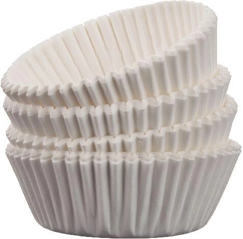 Papieren cupcakevormpjes 4,5 cm – wit, 100 stuks