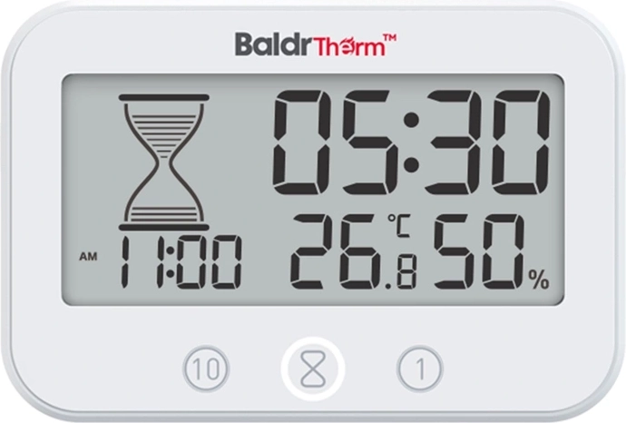 BaldrTherm badkamer digitale timer met thermometer en hygrometer