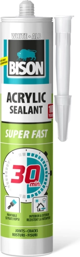 Mastic acrylique Bison 30 minutes blanc 300 ml