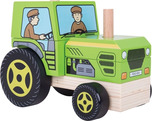 BIGJIGS Wooden Stacking Tractor