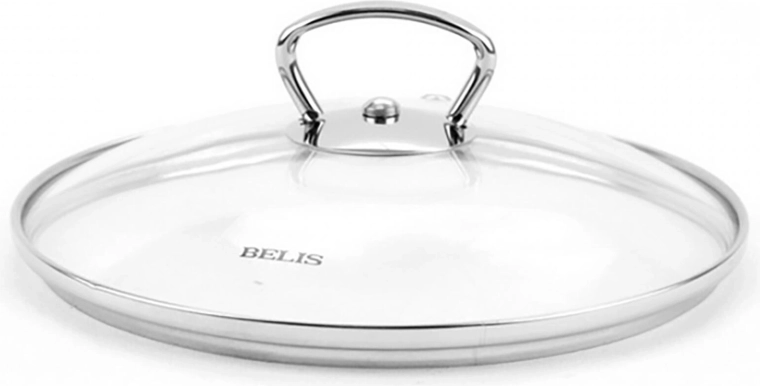 Glazen deksel 26 cm met roestvrijstalen greep