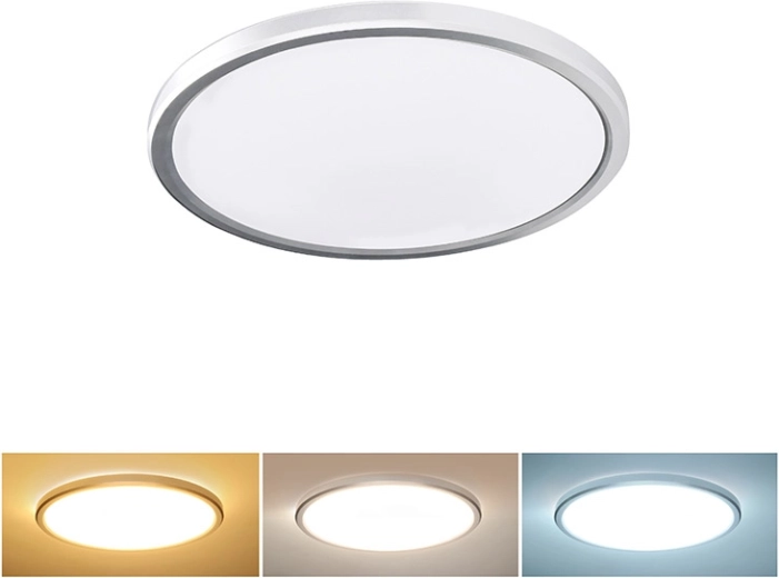 Solight LED Decken- und Wandleuchte Acate IP54 18 W 1620 lm 22 cm silberfarben