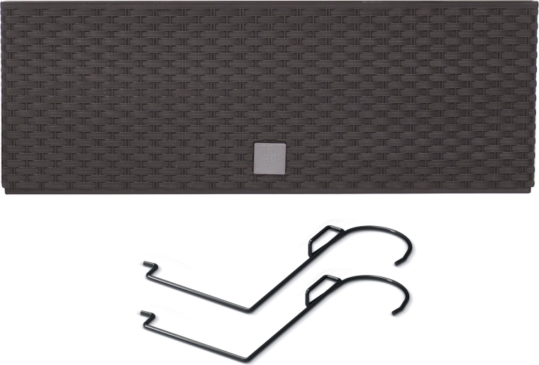 Jardinière suspendue en rotin pour balcon anthracite RATO CASE W