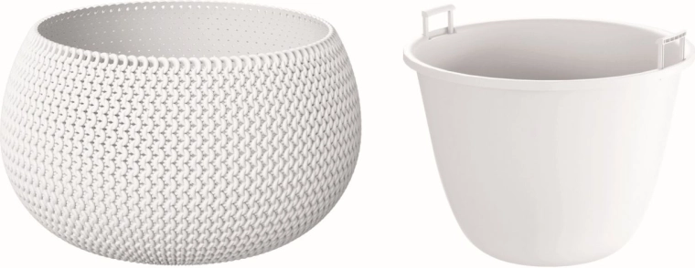 Cache-pot Splofy Bowl avec insert 24 cm – blanc