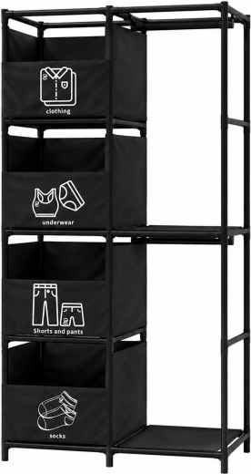 Textile modular wardrobe with shelves and drawers RENEW FORCE - 1 piece