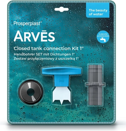 Connection kit for a closed rainwater tank