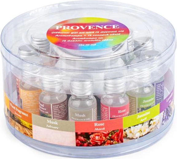 Aromalamp met 12 geurolieën Provence 10 ml