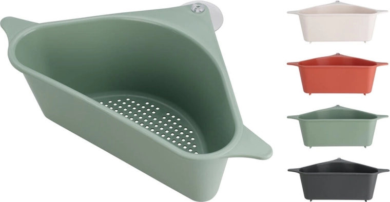 Corner sink organizer with suction cups, assorted colors