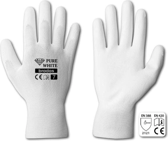 Gants de travail PURE White PU, taille 11