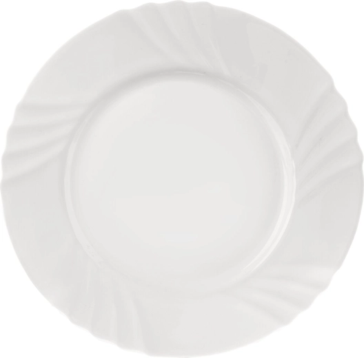 Flacher Teller LUNA aus Opalglas 25,5 cm, weiß