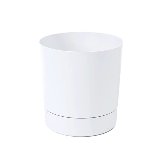 Bloempot met onderschotel Aura 20 cm wit