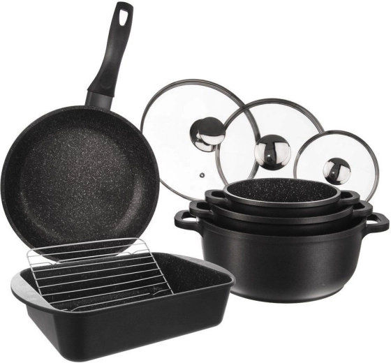 GRANDE Granite Cookware Set, 9 Pieces
